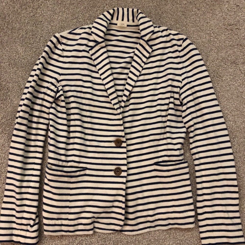 J Crew Maritime Striped Cotton Schoolboy Blazer XS